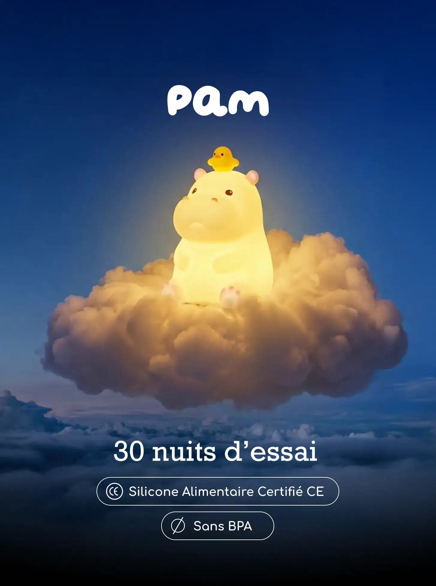 Veilleuse Pam l'Hippopotame